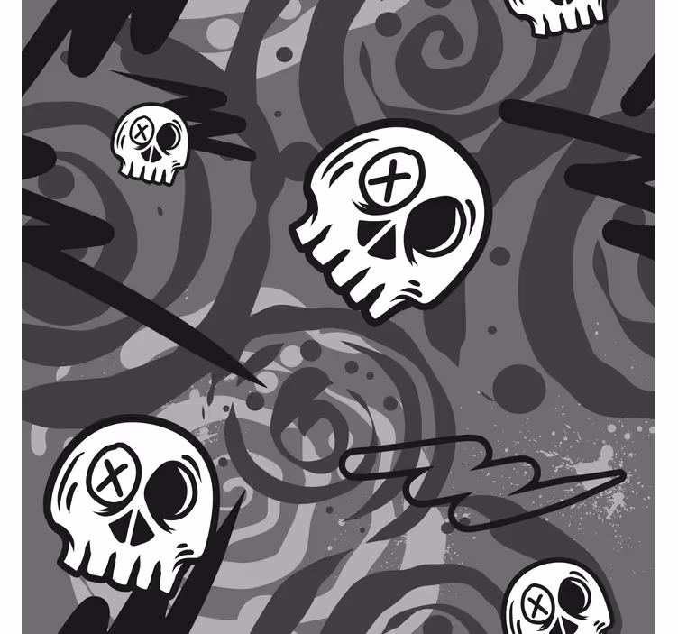 Estor juvenil graffiti con calaveras - TenVinilo