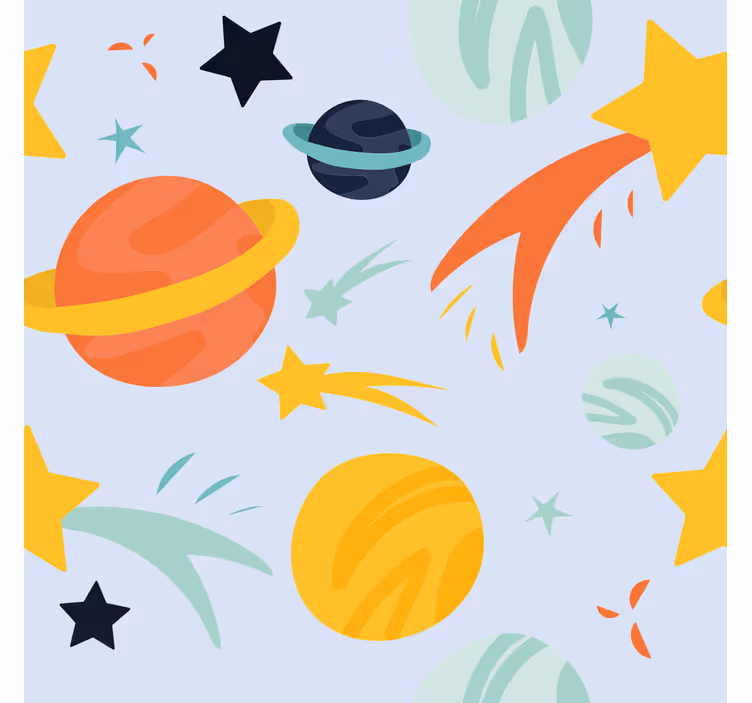 Persiana enrollable infantil patrón de planetas - TenVinilo