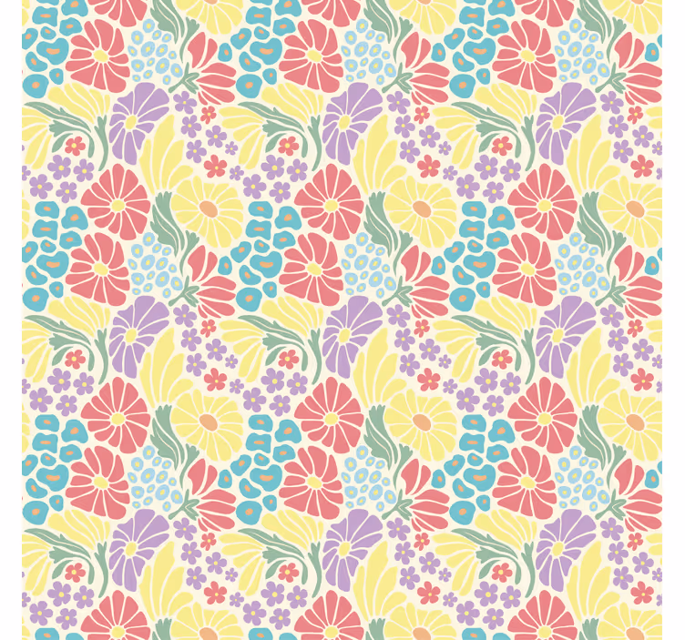 Estor para salón flores pastel - TenVinilo
