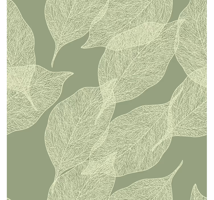 Persiana enrollable verde patrón de hoja grande - TenVinilo