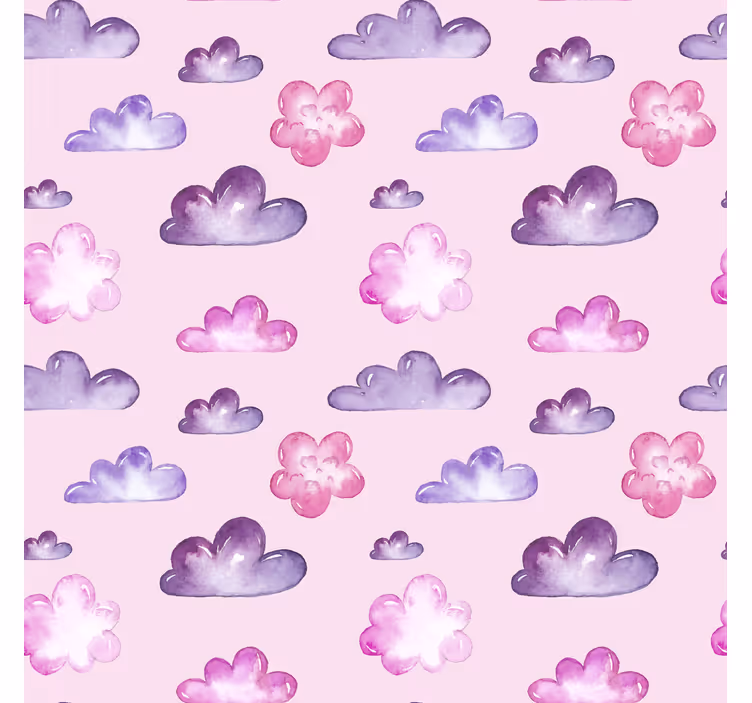 Persiana enrollable nubes patrón rosa - TenVinilo