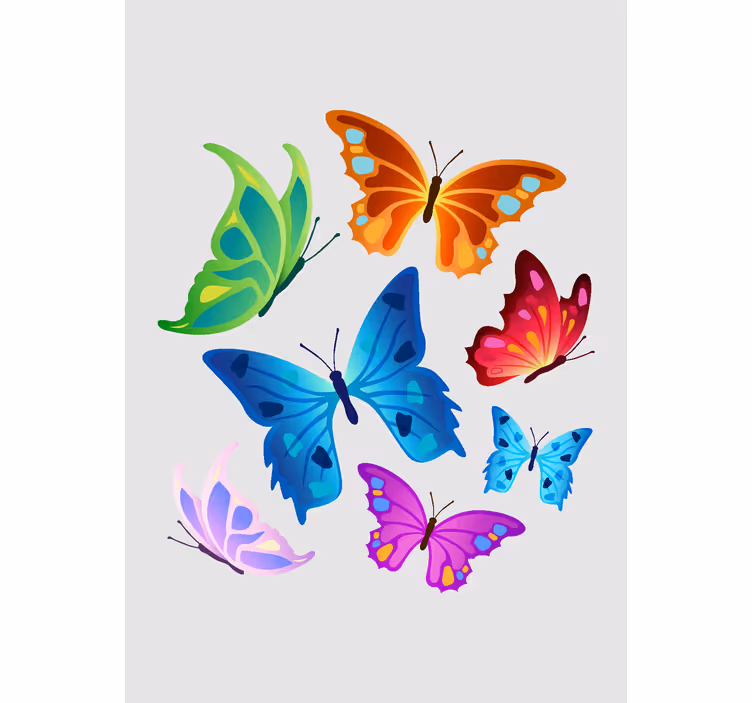 Persiana enrollable mariposa grandes alas coloridas - TenVinilo