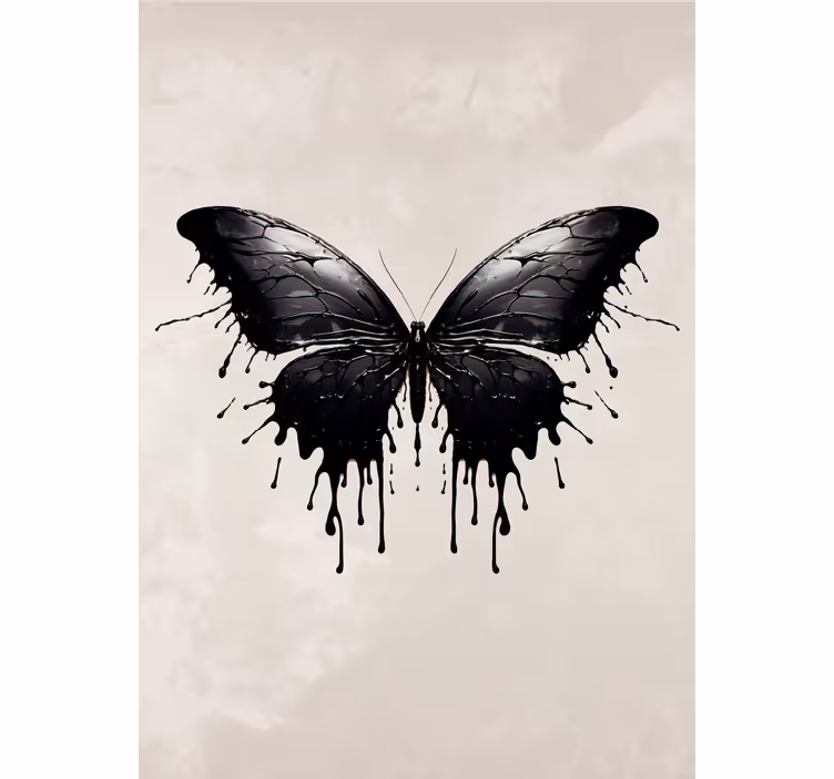 Persiana enrollable mariposa alas grandes negras - TenVinilo