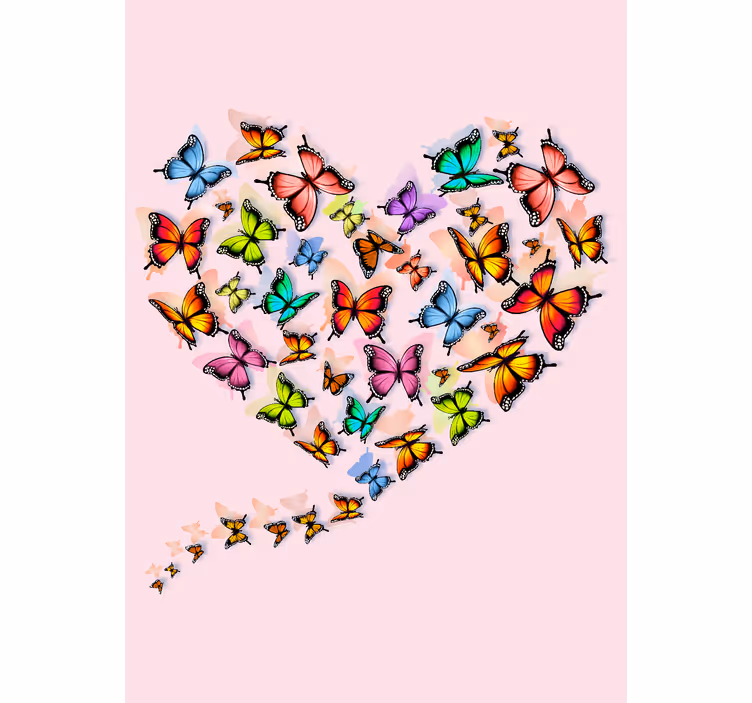 Persiana enrollable mariposa diseño de corazón - TenVinilo