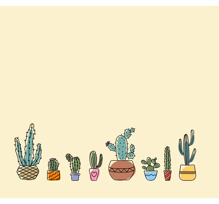 Persiana enrollable cactus estilo dibujado - TenVinilo