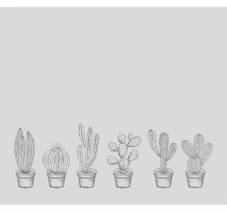 Persiana enrollable cactus tonos grises - TenVinilo