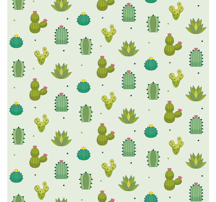 Persiana enrollable cactus patrón verde - TenVinilo