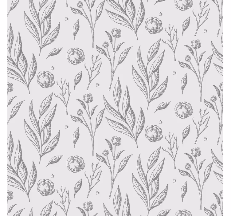 Persiana enrollable nórdico estampado de flores gris - TenVinilo