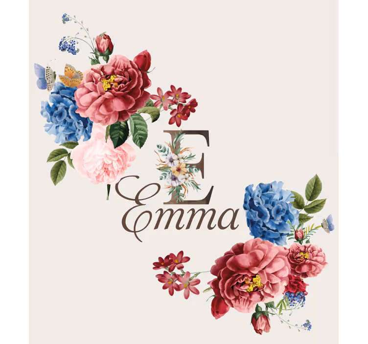 Persiana enrollable personalizable inicial floral - TenVinilo