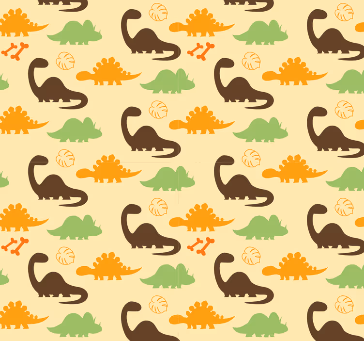 Persiana enrollable dinosaurios fondo beige - TenVinilo