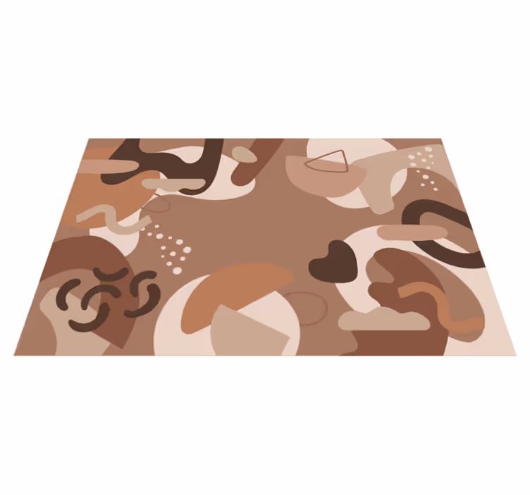 Mantel individual moderno mocha mousse con formas abstractas - TenVinilo