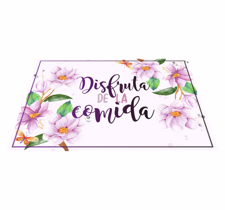 Mantel individual frase disfruta de la comida - TenVinilo