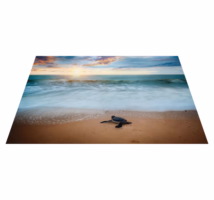 Mantel individual casa tortuga en la playa - TenVinilo