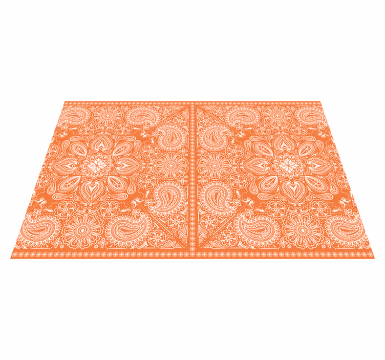 Mantel individual paisley hidráulico naranja - TenVinilo
