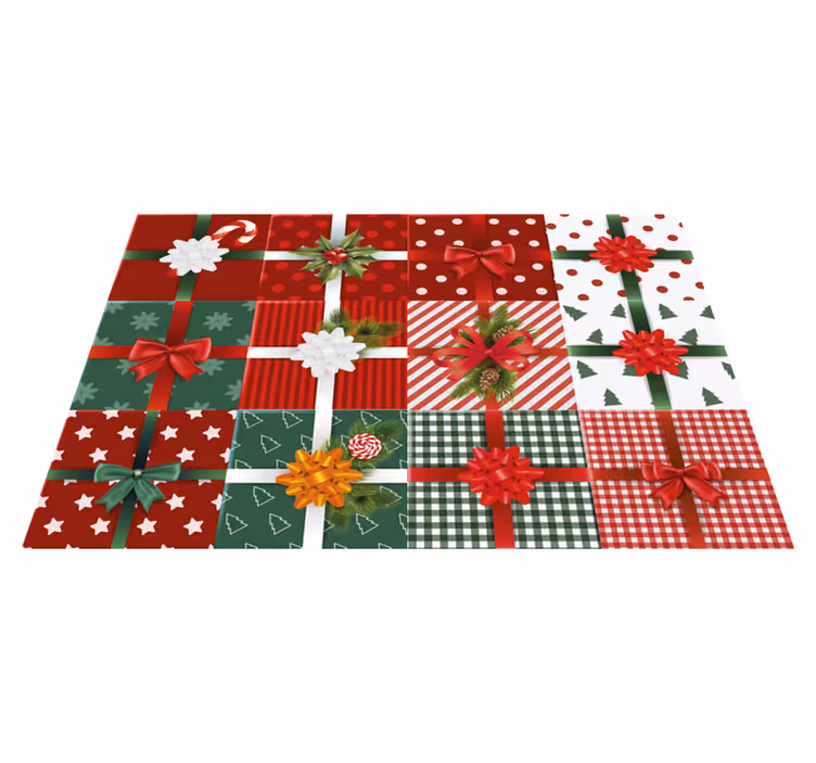 Manteles individuales navideños con regalos - TenVinilo