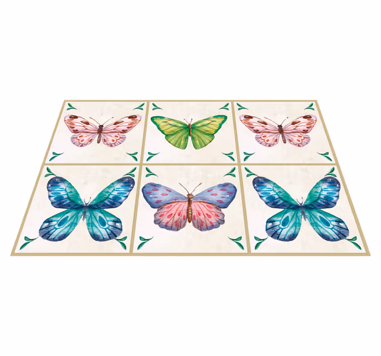 Mantel individual azulejos mariposas - TenVinilo