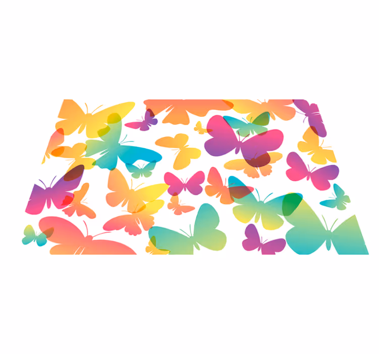 Mantel individual mariposas color arcoíris - TenVinilo