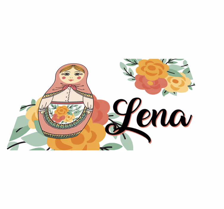 Mantel individual personalizable ilustración de muñeca rusa - TenVinilo