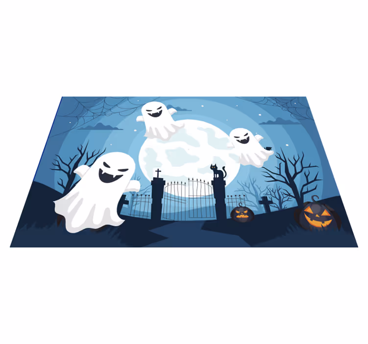 Mantel individual halloween escena de fantasmas juguetones - TenVinilo