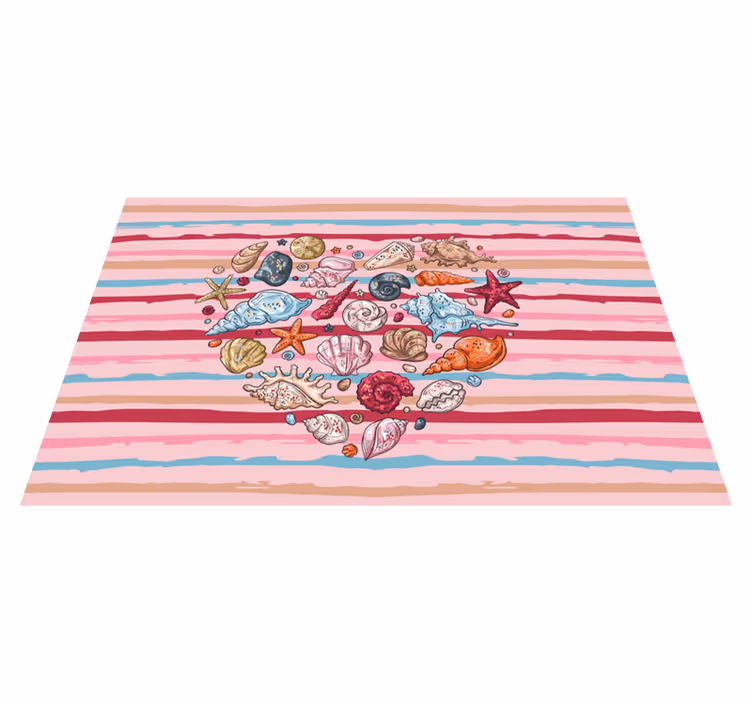 Mantel individual moderno patrón de corazones de conchas - TenVinilo
