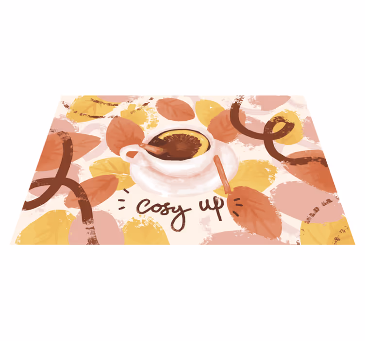 Mantel individual chocolate con naranja - TenVinilo