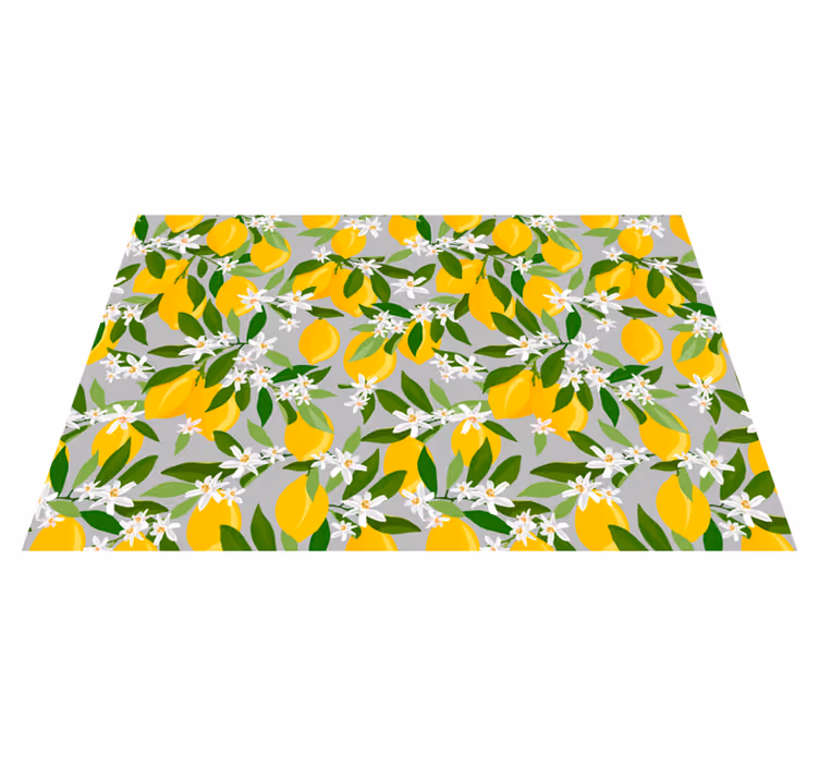 Mantel individual original patrón floral de limón - TenVinilo