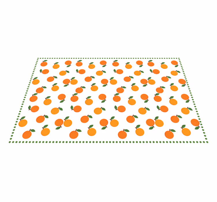 Mantel individual original naranjas con hojas verdes - TenVinilo