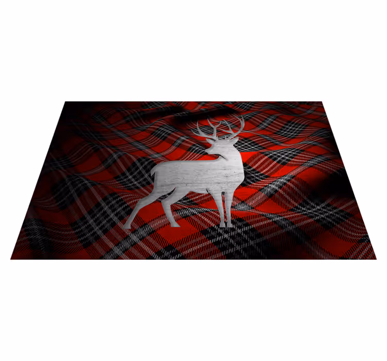 Mantel individual navideño cuadro rojo elegante - TenVinilo