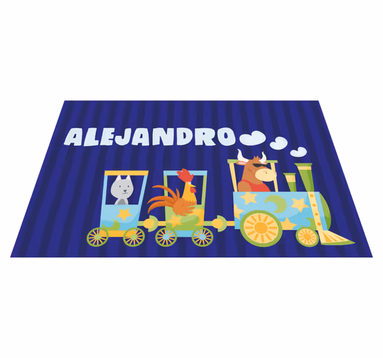 Manteles individuales con nombre Tren para niños - TenVinilo