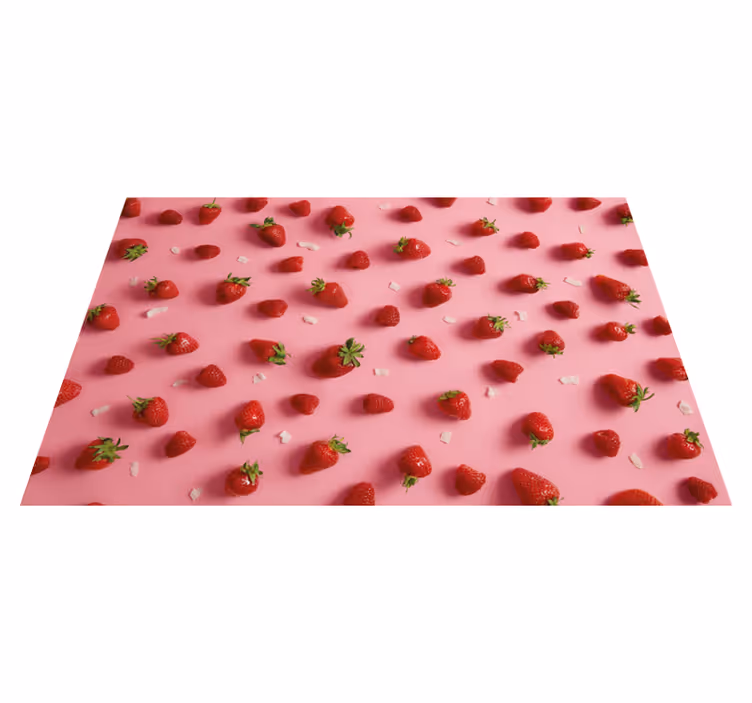 Mantel individual moderno con diseño de fresas - TenVinilo