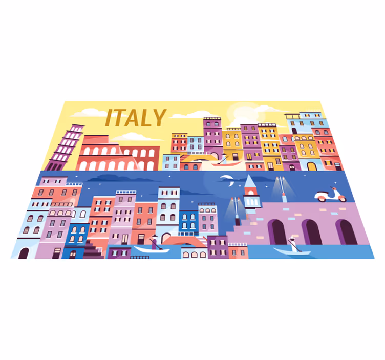 Mantel individual personalizable paisaje vibrante de italia - TenVinilo