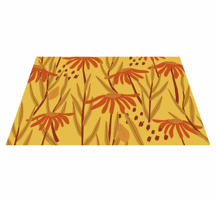 Mantel individual original patrón floral amarillo - TenVinilo