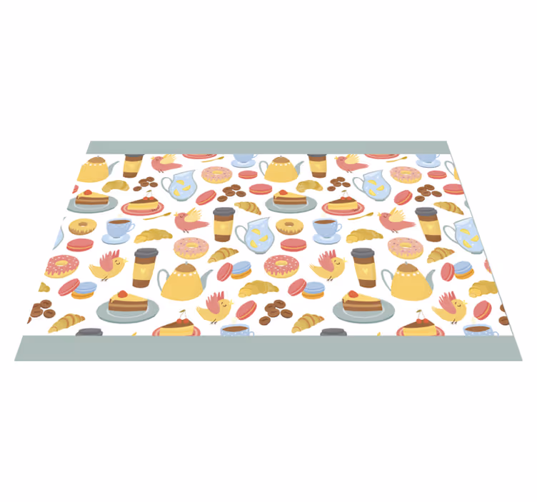 Mantel individual infantil patrones de postres coloridos - TenVinilo