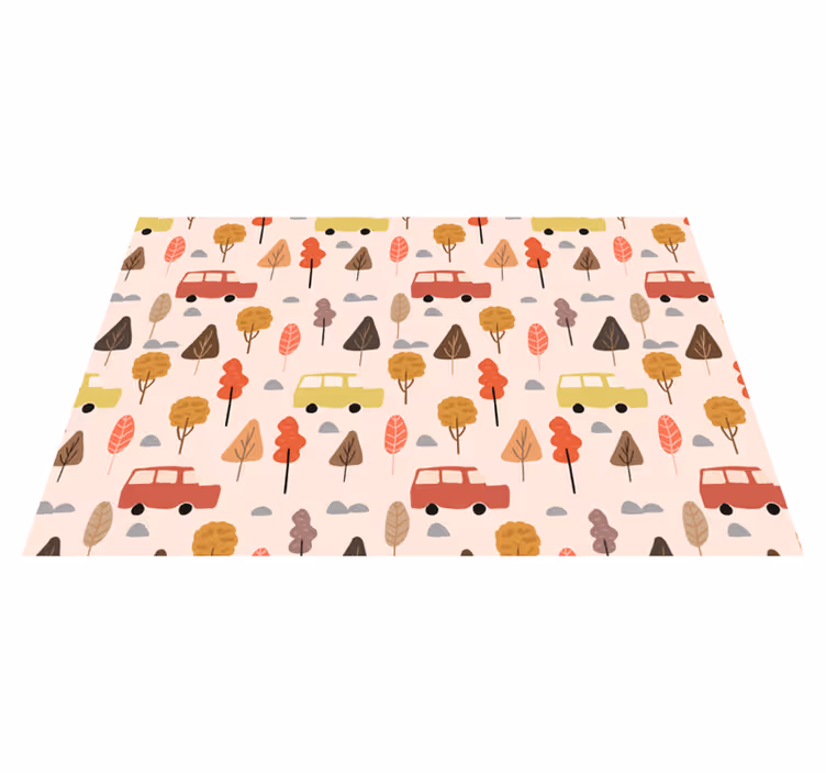 Mantel individual infantil Árboles de coches coloridos - TenVinilo