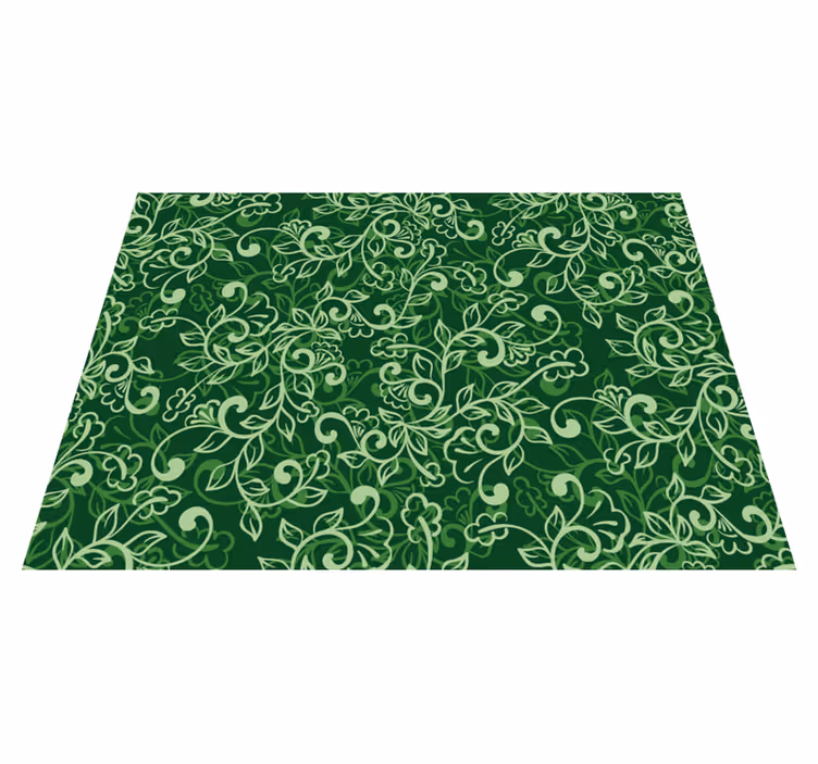 Mantel individual patrón floral verde - TenVinilo
