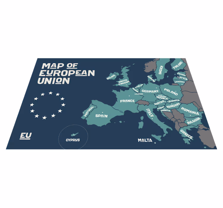 Mantel individual frases mapa de la unión europea - TenVinilo