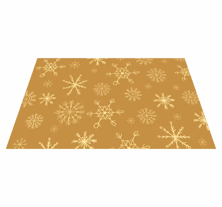 Manteles individuales navideños Copos de nieve dorados - TenVinilo