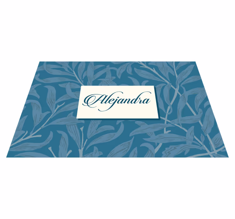 Mantel individual personalizable diseño de hojas elegantes - TenVinilo