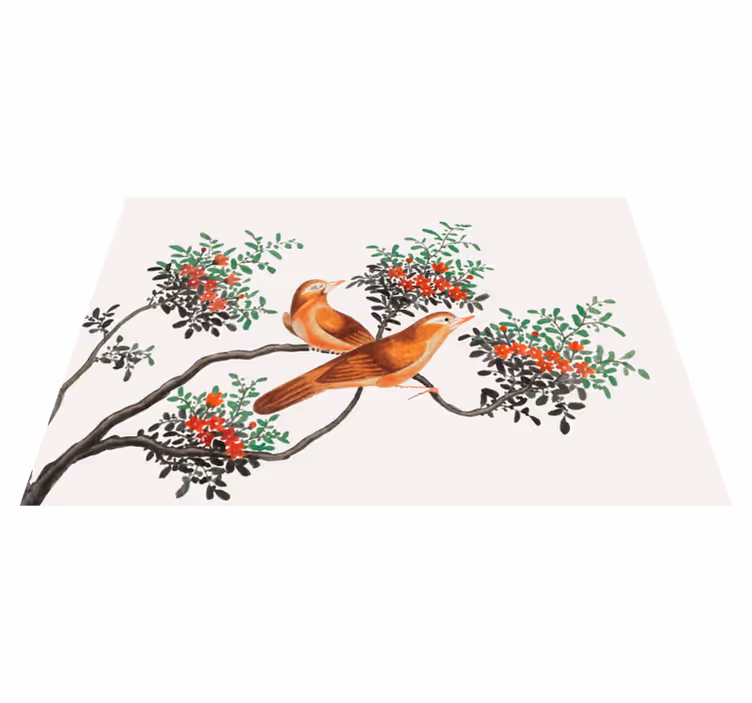Mantel individual original aves y berries elegantes - TenVinilo