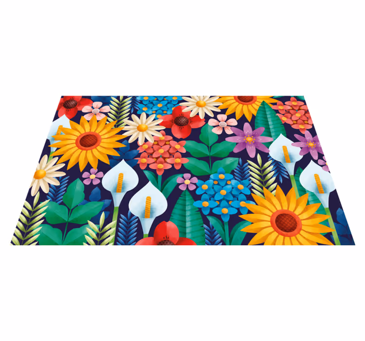 Mantel individual original arreglo floral vibrante - TenVinilo