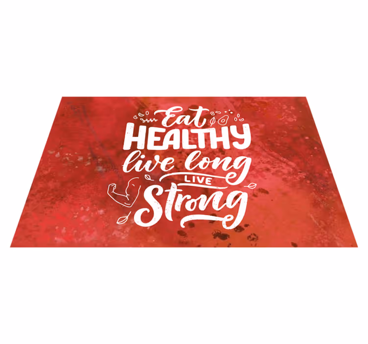 Mantel individual frases comer sano vivir fuerte - TenVinilo