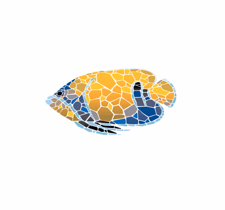 Mantel individual original ilustración de peces mosaico - TenVinilo