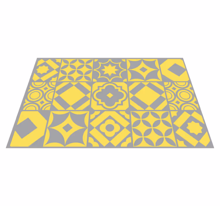 Mantel individual patrón azulejos de motivo geométrico - TenVinilo