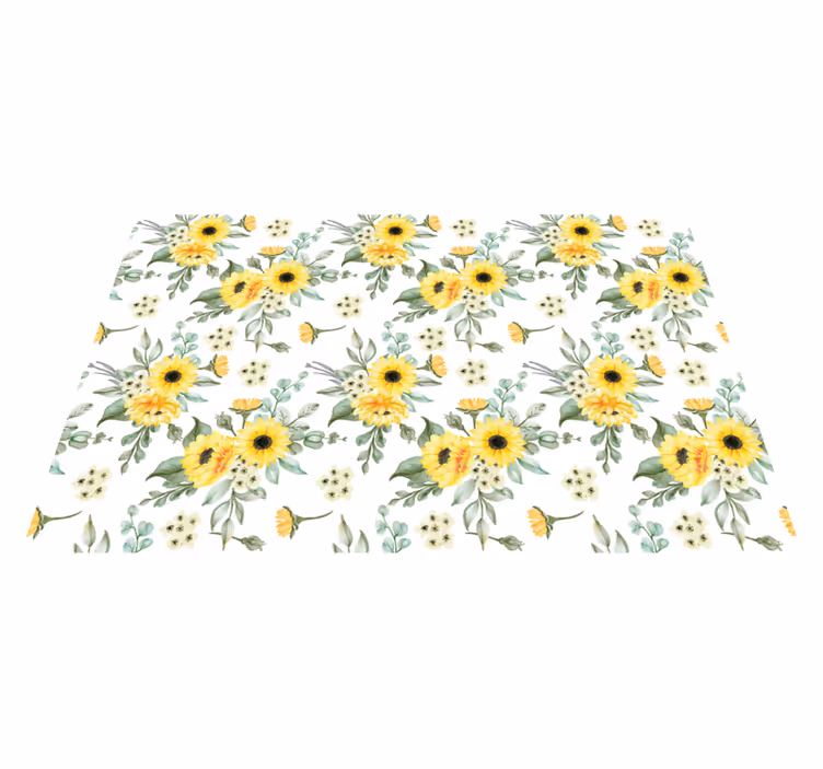 Mantel individual original patrón floral de girasoles - TenVinilo