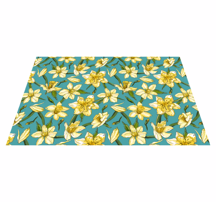 Mantel individual original patrón floral de narcisos - TenVinilo