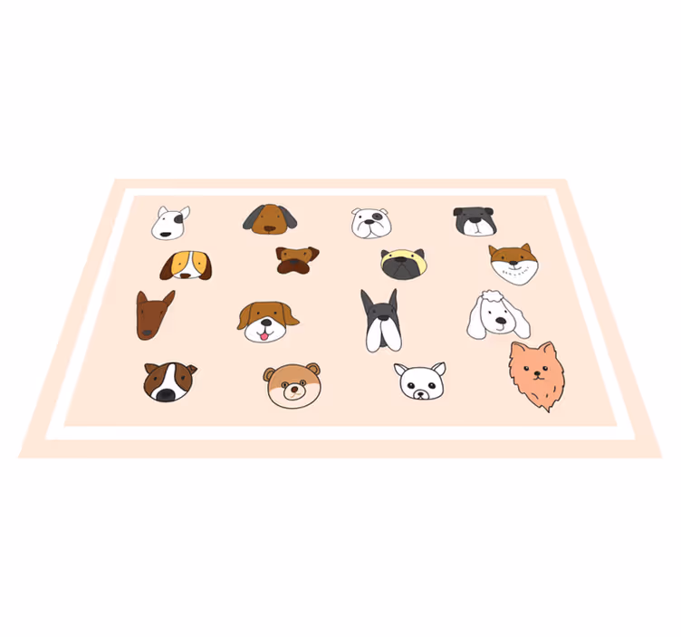 Mantel individual moderno Razas de perros de dibujos animados - TenVinilo
