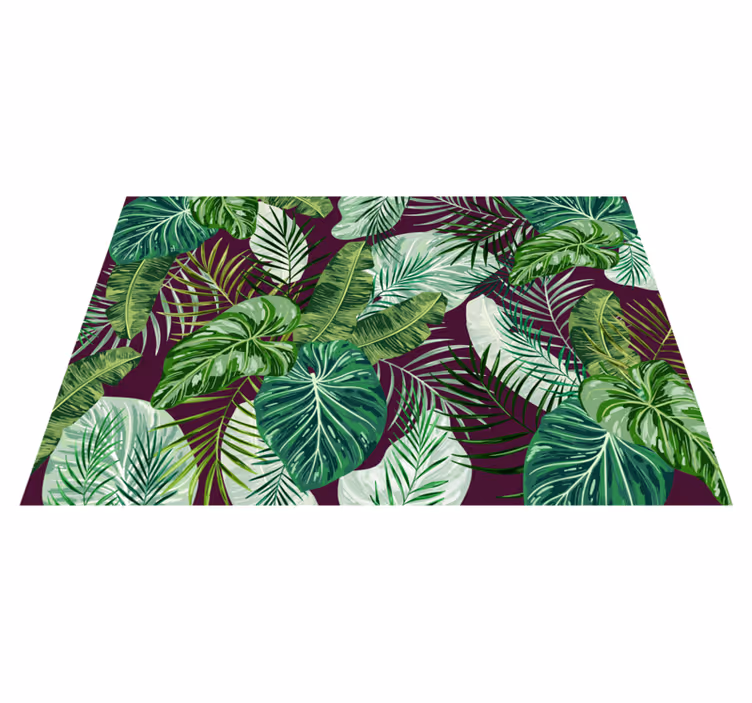 Mantel individual patrón arreglo de hojas tropicales - TenVinilo