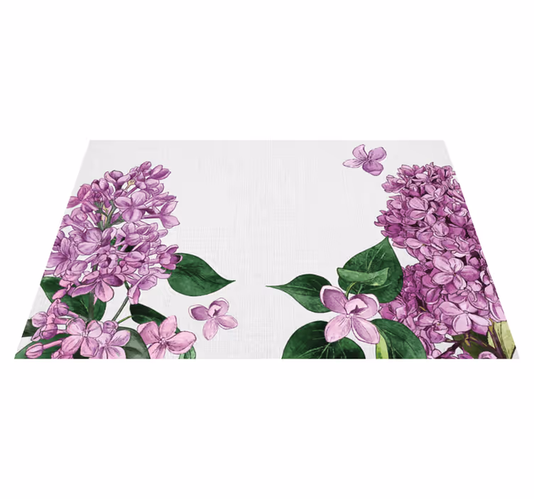 Mantel individual original patrón floral lila - TenVinilo