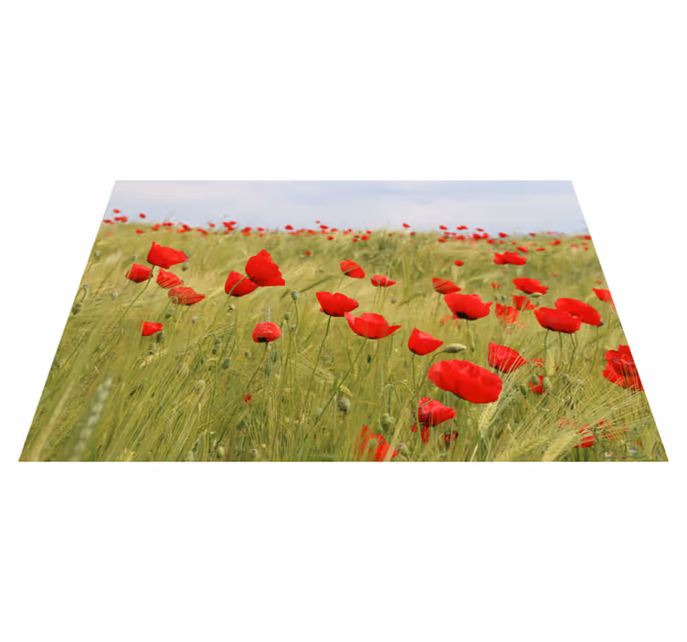 Mantel individual moderno Rosas rojas en un campo verde - TenVinilo