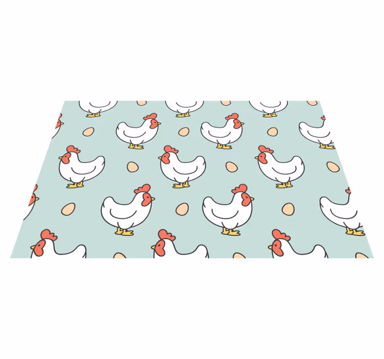 Mantel individual infantil patrones de gallinas divertidas - TenVinilo